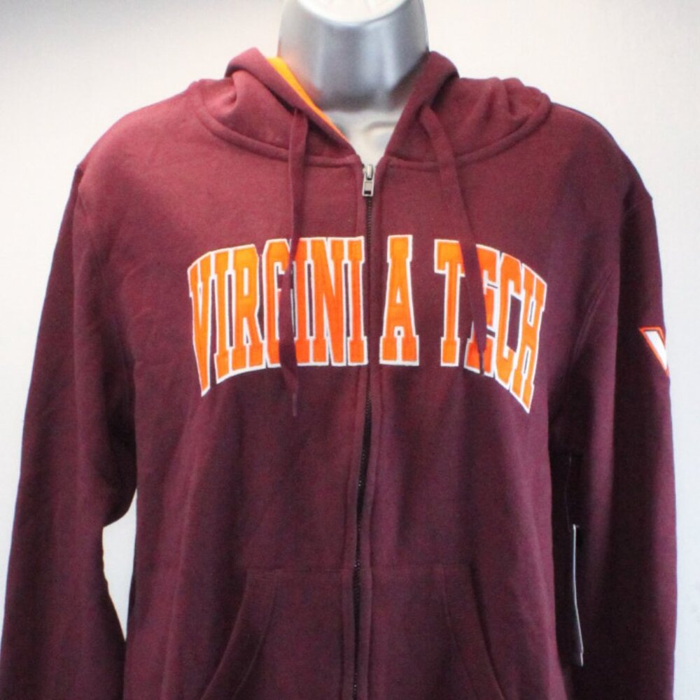Virginia Tech Hokies Full-Zip Long Fleece Hoodie With Pockets Women's Size Med